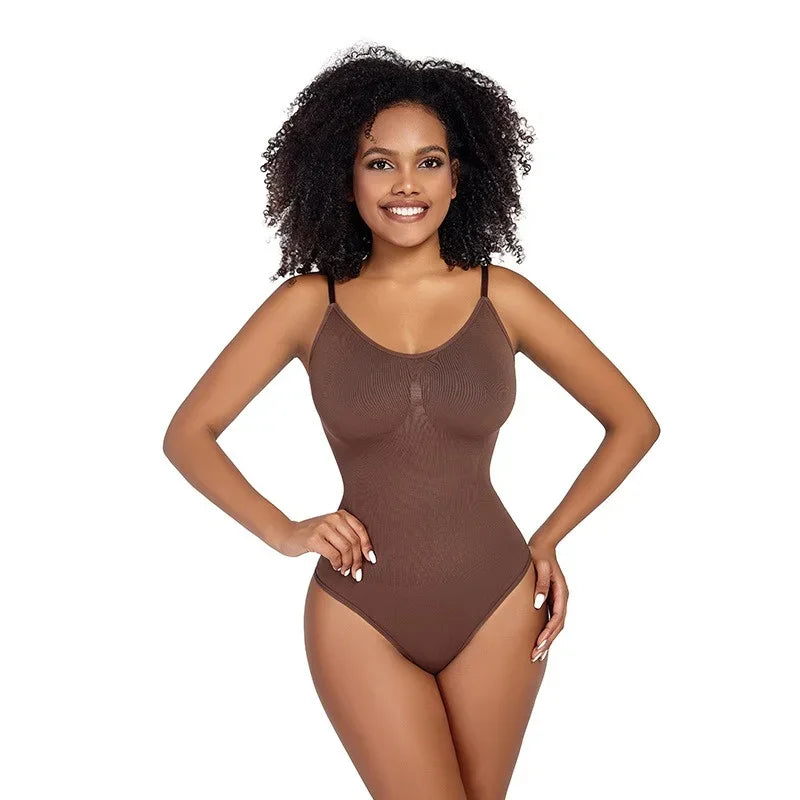 Dimmkof thong bodysuit sculpting shapewear tummy control seamless bodysuits ribbed spandex stretchy body shaper bodysuit