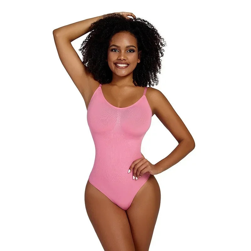Dimmkof thong bodysuit sculpting shapewear tummy control seamless bodysuits ribbed spandex stretchy body shaper bodysuit